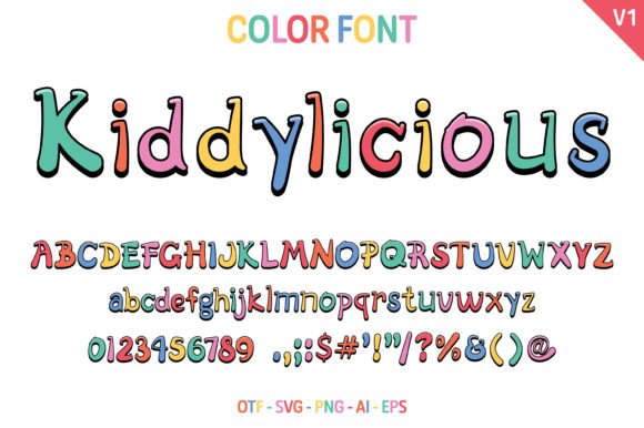 Kiddylicious V1: A Playful Color Font for Creative Projects