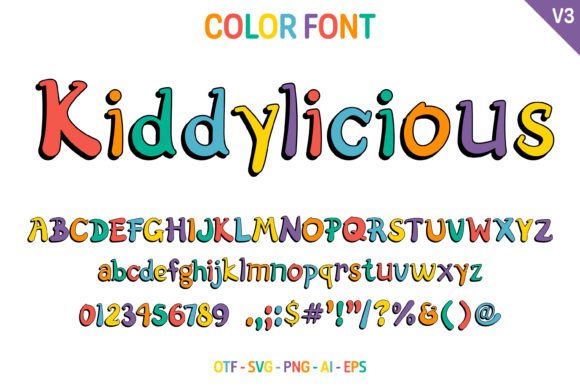 Kiddylicious V3: A Playful Color Font for Creative Design