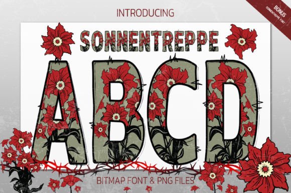 Sonnentreppe: Gothic Floral Typography for Dark Design