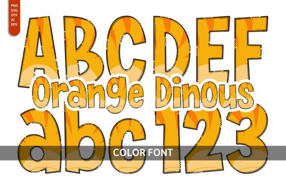 Unleash Prehistoric Power: The Orange Dinous Color Font