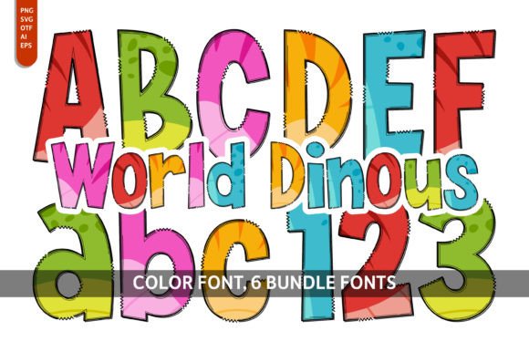 World Dinous Bundle: A Prehistoric Typographic Adventure